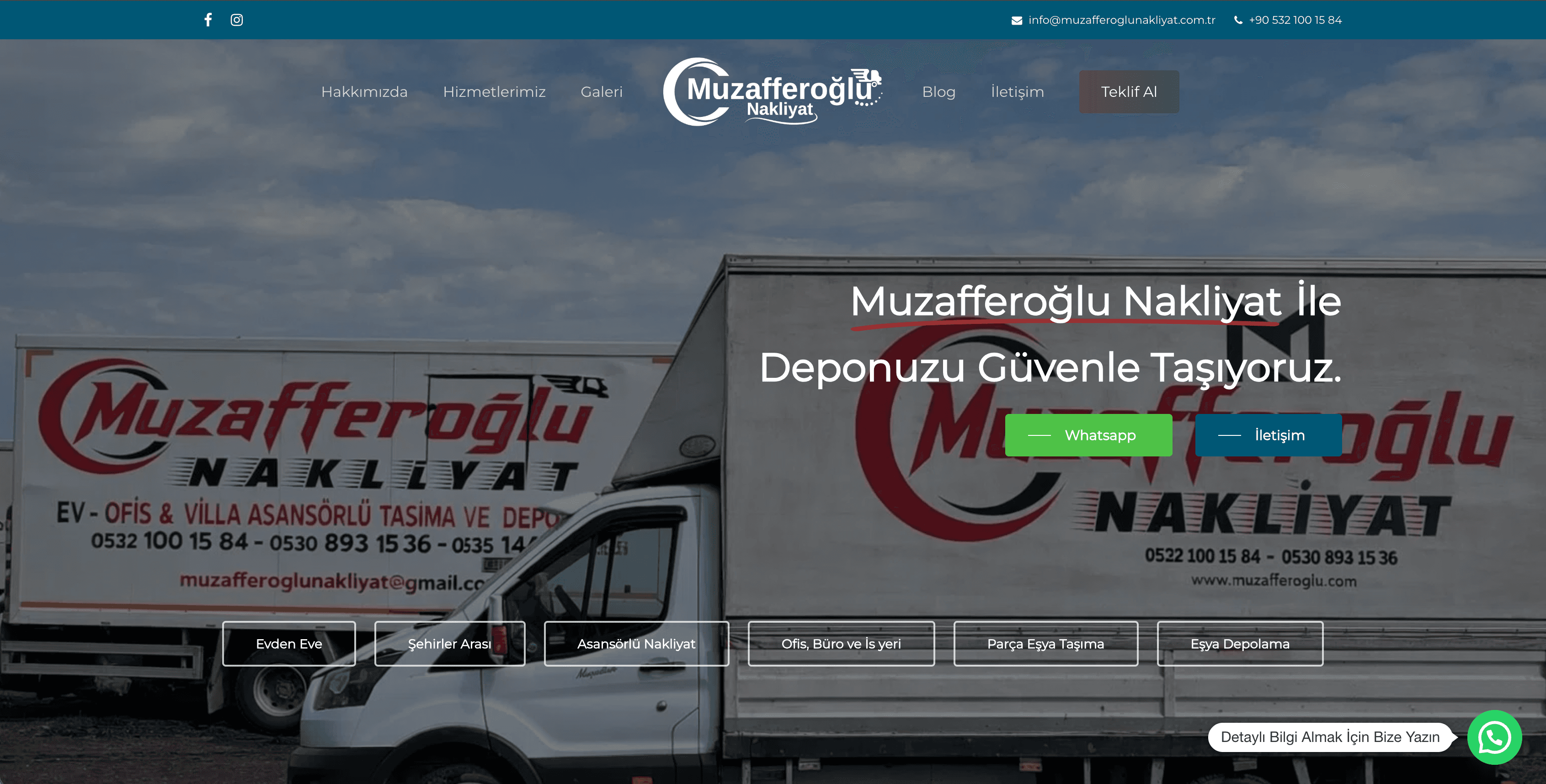 Lojistik Web Sitesi — Muzafferoğlu Nakliyat