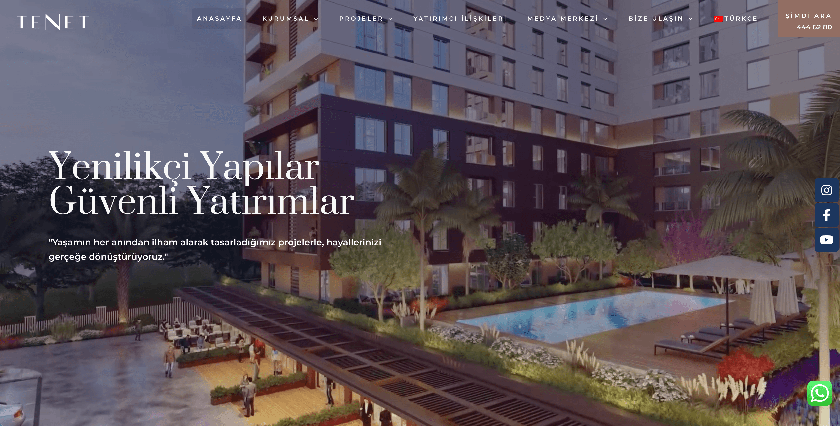 İnşaat Firması Web Sitesi — Tenet İnşaat